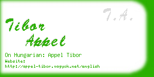 tibor appel business card